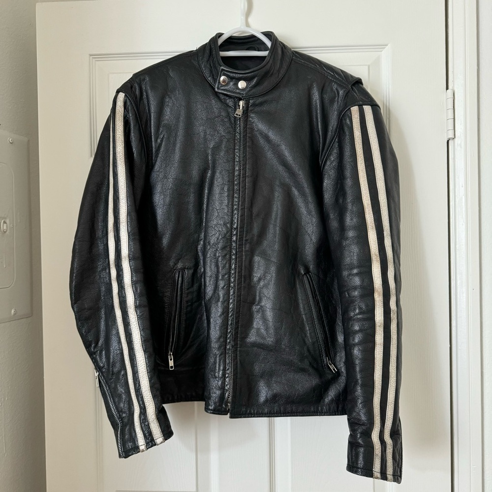 The Alley Chicago Leather Jacket - Racing Stripe